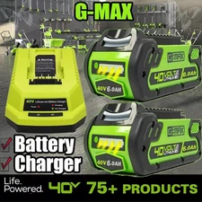 40V 6.0Ah For Greenworks G-MAX Lithium Battery 29472 29462 29252 20202 / Charger