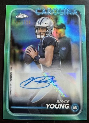 2024 Topps Chrome-Autographs Bryce Young #BA-BYO Aqua Refractor /199 Panthers
