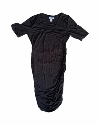 Motherhood Maternity Womens Black Ruched Maxi Dress Size Large