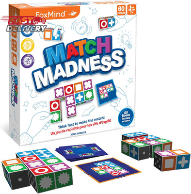 Foxmind Match Madness Board Game, Visual Recognition Matching Board Game, Family