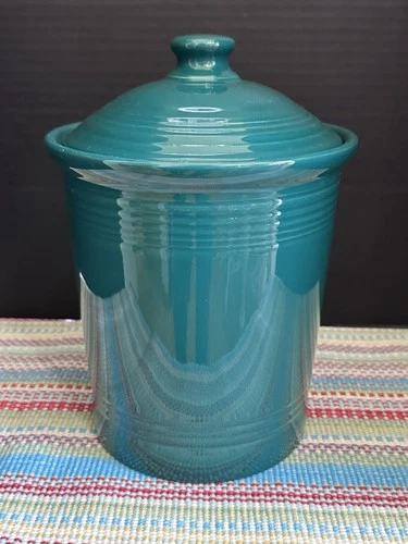 FIESTA LARGE CANISTER CROCK EVERGREEN 3 Quart FIESTAWARE RETIRED HOMER LAUGHLIN