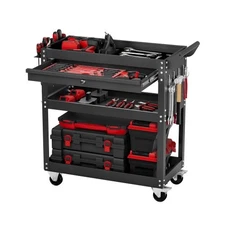 VEVOR 4-Tier Tool Cart w/Wheels,350 lbs Load Capacity,Rolling Work Cart w/Drawer