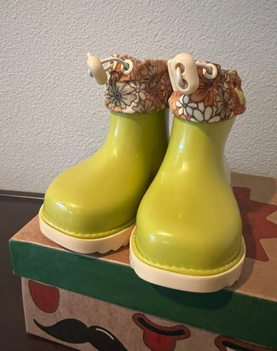 Mini Melissa Rain Boots III BB Size 9 Green Yellow - Picture 3 of 6