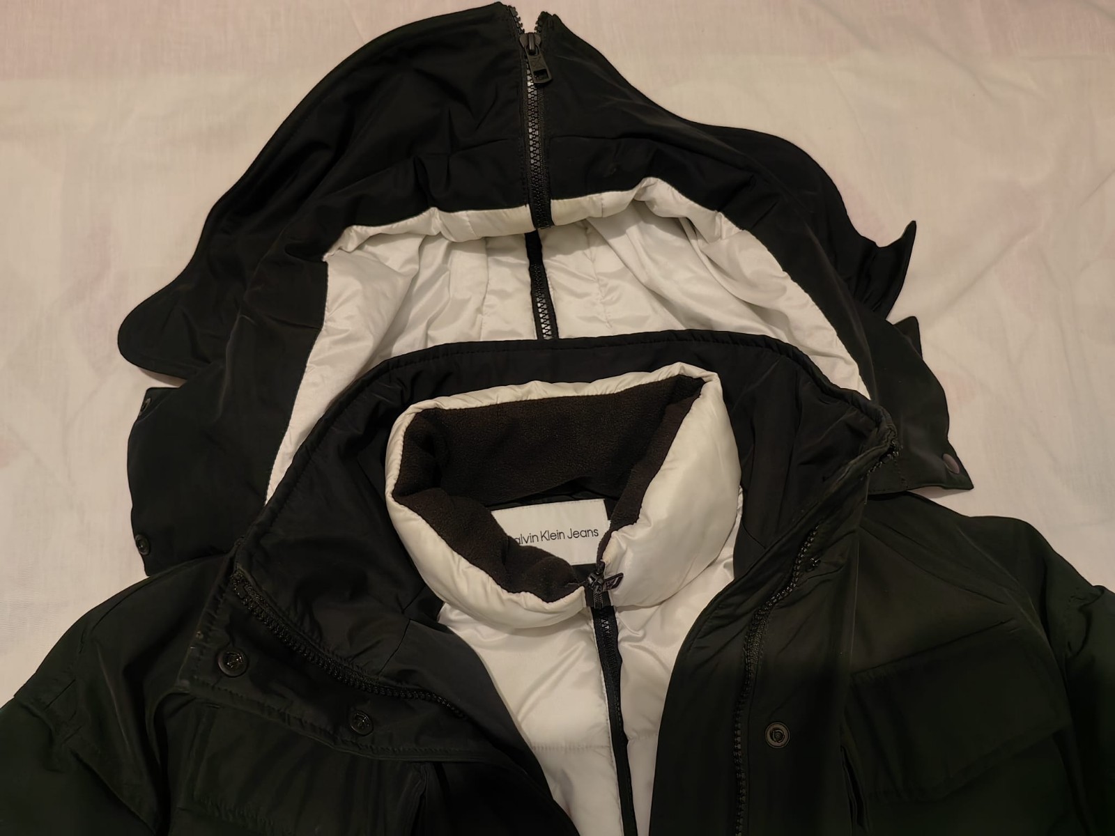 Calvin Klein Jeans technical hooded puffer jacket - Size S (8-12) RRP £300 image 10