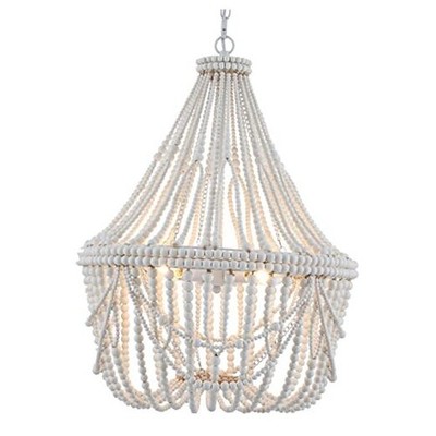 20  Bohemia Large Wood Beaded Chandelier Coastal Chandelier French Country