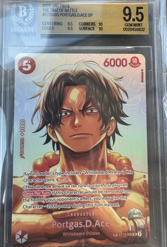 Bandai One Piece The Time of Battle Portgas D. Ace SP ST15-005 BGS 9.5