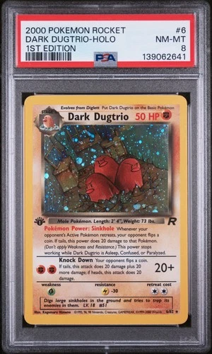 2000 POKEMON ROCKET 1ST EDITION #6 DARK DUGTRIO-HOLO PSA 8