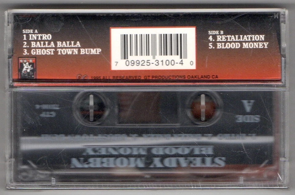 STEADY MOBB'N Blood Money SEALED Bay Area Gangsta Rap G-Funk Tape Pooh Man 1995 - Image 2 of 3