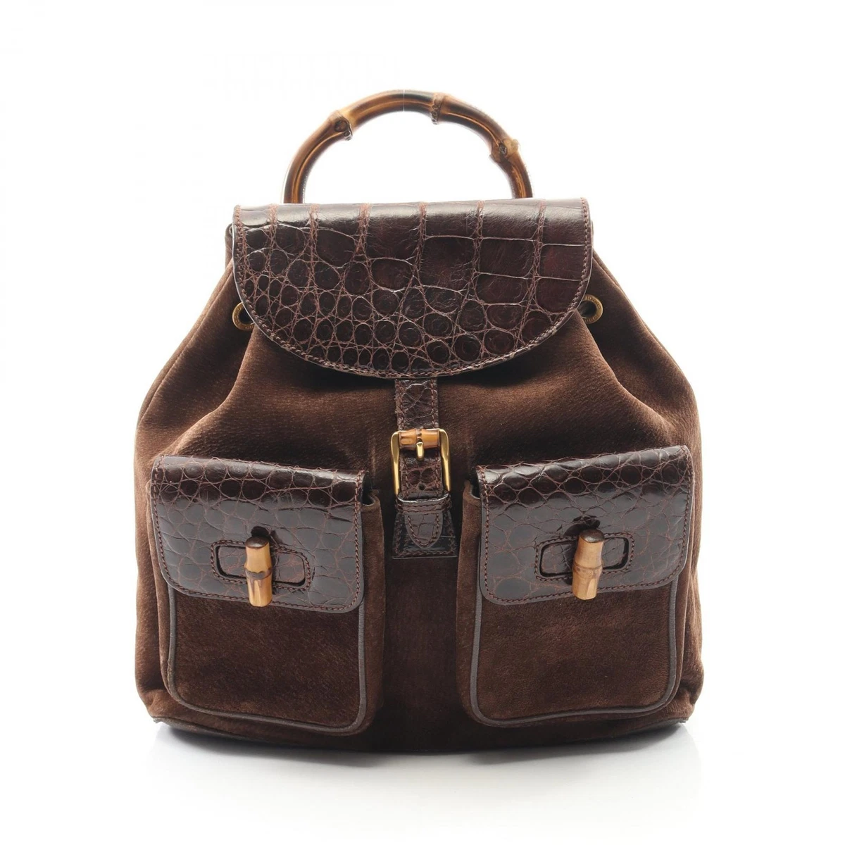 Gucci Bamboo Suede Exterior Backpack Bags & Handbags for Women for