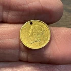 1850  $1 LIBERTY  TYPE 1 Holed GOLD COIN For Charm, AU DETAIL  GREAT COIN