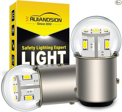 2pcs 1157 LED Bulb 6V BAY15D 2057 2357 7528 White 3014 12 Color: WhiteSize: 6V
