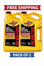 Pack of 2-Pennzoil High Mileage Full Synthetic 0W-20 Motor Oil, 5 Quart 18.38 per gallon