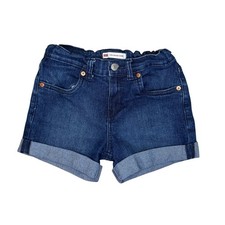 Levis Girls Girlfriend Shorts Dark Wash Denim Cuffed Size 12 Adjustable Waist