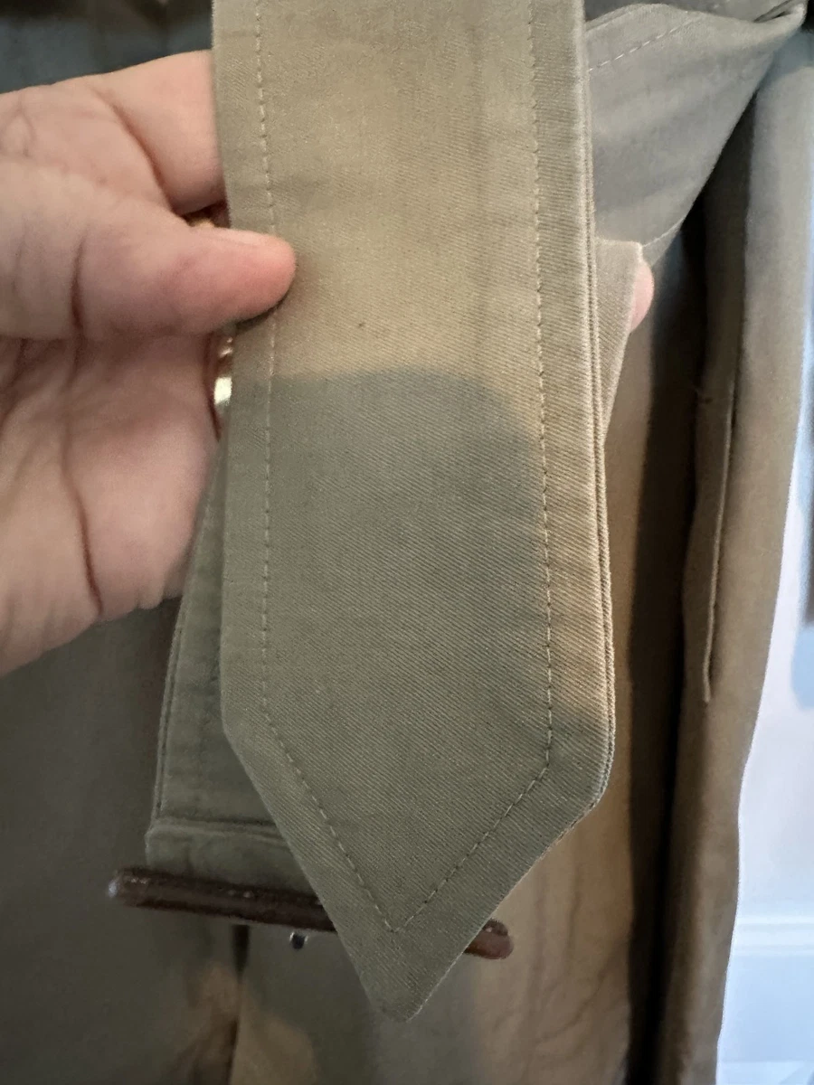 Gabardina Burberry vintage con cinturón caqui para mujer M