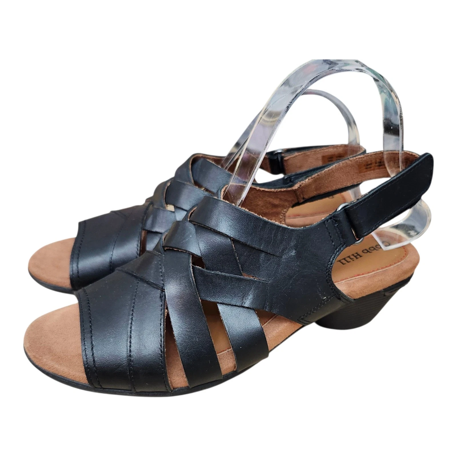 Sandali donna Cobb Hill By New Balance 7 5M neri con zeppa e slingback in pelle