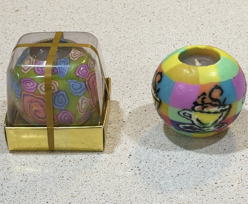 2 Vintage Y2K Candle Illuminating Magic Glow Flower Butterfly Retro 90s