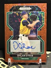 2022 Panini Prizm DP Baseball Dylan O’rae Base Prizm Red Donut Circles Auto /99