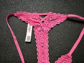 5 Pack Victoria&rsquo;s Secret sz L Lace Thong String Panties Bundle Lot Set