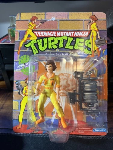 Vintage 1990 Playmates TMNT April O'Neil Action Figure MOC Teenage Mutant Ninja