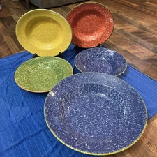 Over and Back SOJOURN 5 Piece PASTA SET Sponged Serving Bowl & 4 Oversized Bowls