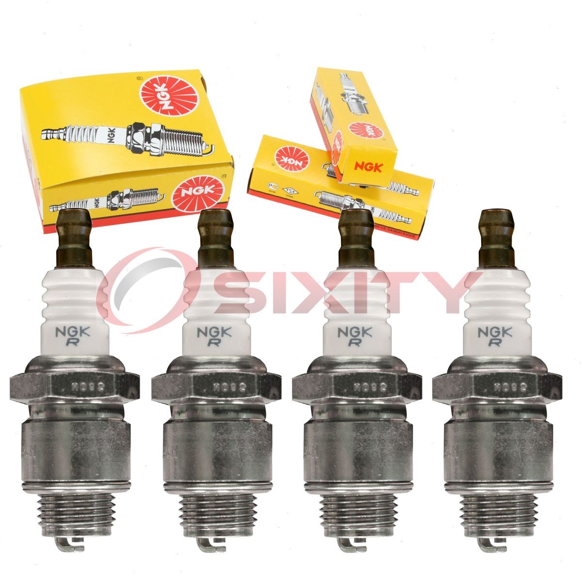 4 pc NGK 3841 BR2-LM SOLID Standard Spark Plugs for 759-3338 Ignition Wire jg