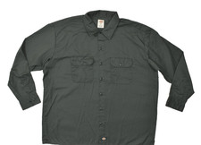 Dickies Mens 2XL Charcoal Grey Long Sleeve Work Shirt Button Down Two Pocket