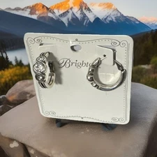 Brighton Earrings INFINITY SPARKLE Hoop Crystal  NWT List $52