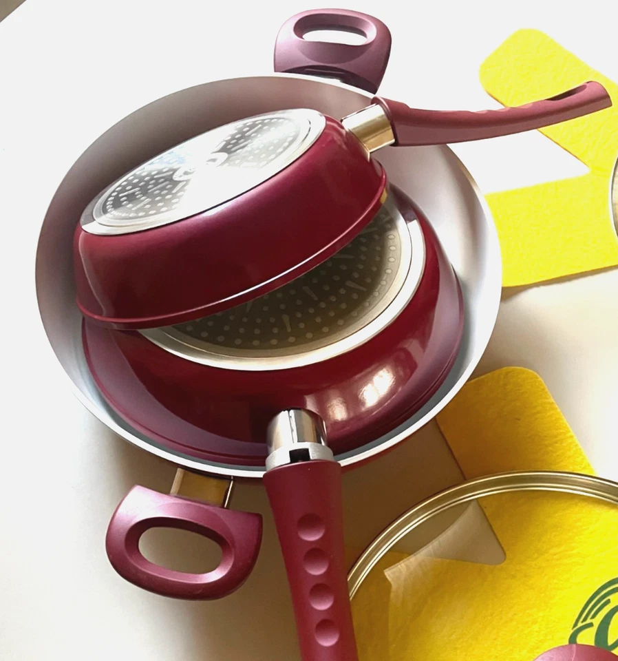 Genius Cerafit Fusion Pfannen Set rot 7 Teile Keramik-Beschichtung + Zugabe - Bild 3 von 4