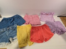 Lot of 7 Cat  Jack Shorts  1 Tank Top Girls 5T Multicolor Cotton Casual Wear