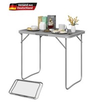 Campingtisch Klapptisch Faltbarer Balkon Gartentisch 80x50x70cm Grau