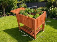 Hochbeet Mit Tisch Pflanzkasten FrüHbeet GemüSe KräUter Folie Balkon Blumen Holz