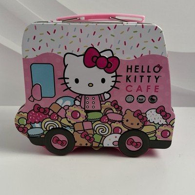 Sanrio Hello Kitty Cafe Pink Metal Lunchbox Bus