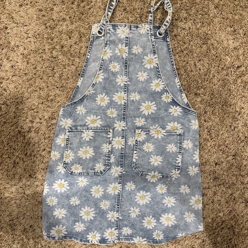 Lot Of Two Overall Dress Girls 12-1 Denim Tie Dye /daisy Flowers Gap/cat&jack - Picture 9 of 10