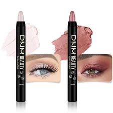 2Pcs Cream Eye Shadow Brightener Sticks Set for Eyes, Caramel Matte Pencil Ey...