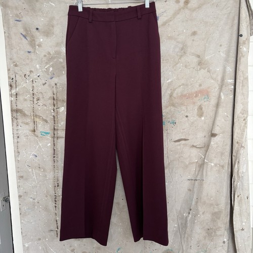 The Fold London Adelaide Wide-Leg Trousers Plum US 6 - Sculpt Stretch Crepe - Bild 2 von 6
