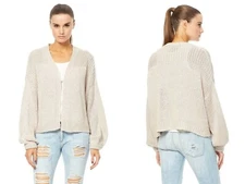 NWT 360 Sweater Ivory Open Front Cardigan Sweater, Dune (Beige) Size XS,S,M $380
