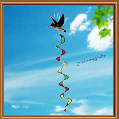 PREMIER KITES RUBY THROATED HUMMINGBIRD TWISTER WIND SPINNER PD23151 GARDEN YARD