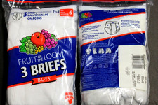 12 PACK Fruit of the Loom Boy's Cotton Ribbed Brief Underwear size 6 waist 22-23