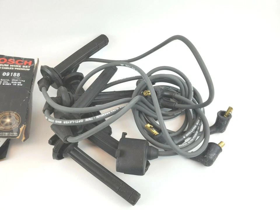 Juego de cables de bujía de silicona 6 cilindros Bosch Acura 09188 Sterling 1986-1991 NOS Foto 2 de 4