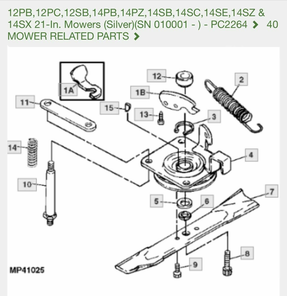 John Deere Ogura Blade Brake Clutch Strap M93080 14SB 14SE JX75 JA62 JA65 eBay