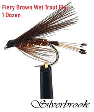 12 PACK Silverbrook Fiery Brown Wet Trout Flies Hand Tied Hayabusa Hooks Fly