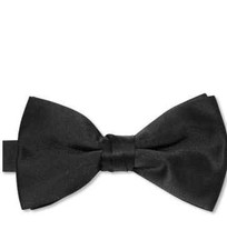 NEW Quality Mens Black Satin Bow Tie Pre Tied Adjustable Tuxedo Tux Quality USA