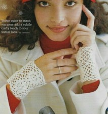 SNOWY WRISTLETS FINGERLESS MITTS WOMEN'S CROCHET PATTERN INSTRUCTIONS