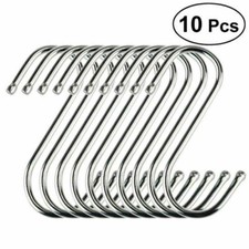 10pcs Steel Metal S Hooks Hanging Rail Hanger Utensil Garage Clothes Rack Tool