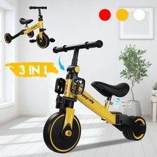 3 in1 Kid Balance Bike Toddler Tricycle Push Scooter Pedal Bike Ride on Toy