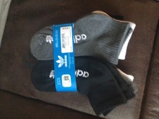 Adidas Youth 6 Pair Low Cut Athletic Socks, Black/Grey/White, 2y-5y Size M