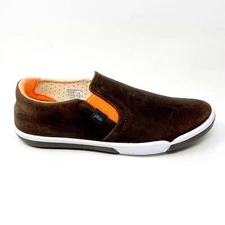 Plae Marten Brown Orange Mens Slip On Leather Sneakers 554100 005