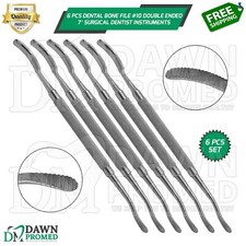 6 Pcs Dental Bone File #10 Double Ended 7" Surgical Dentist Instruments German G