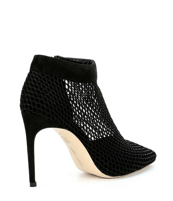black mesh high heels