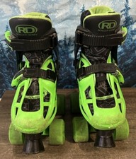 Energy Flex Roller Derby Skates Quick Fit Youth Size 12-2 Neon Green Black